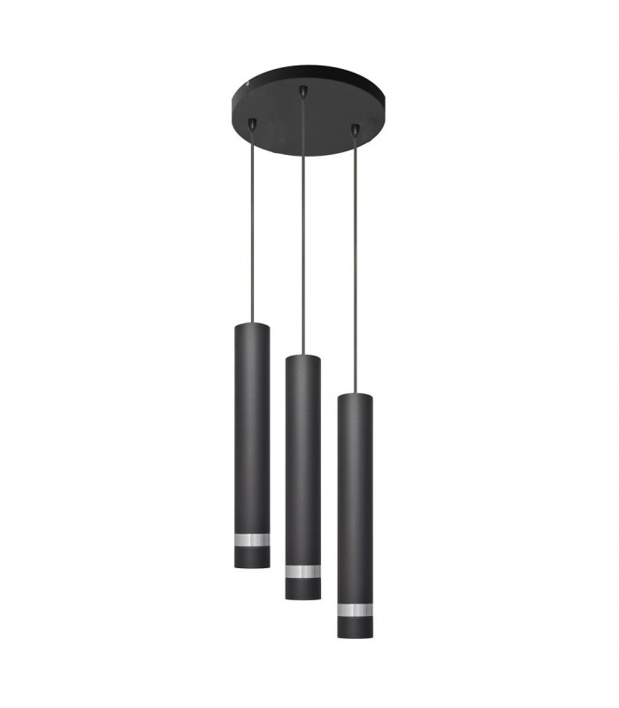 Tuba Cluster Pendant Ceiling Light Black Chrome 30cm
