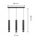 Tuba Straight Bar Pendant Ceiling Light Black Chrome 60cm-2