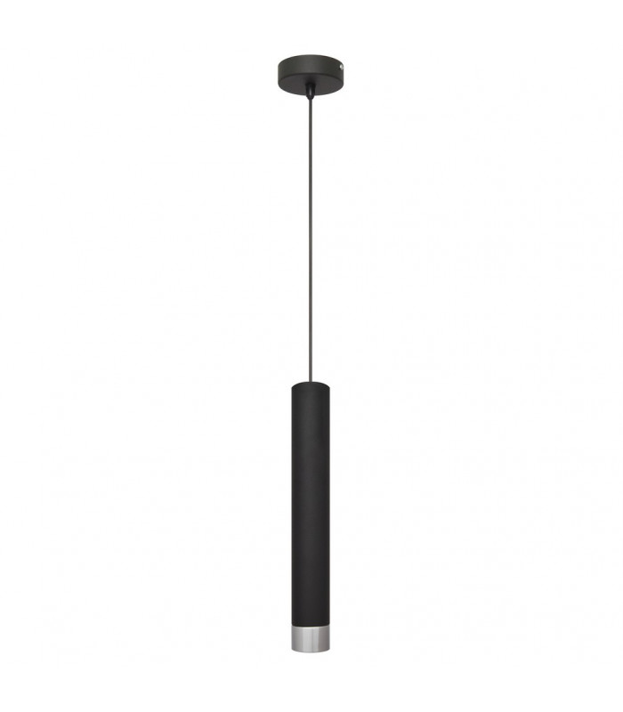 Tuba Slim Pendant Ceiling Light Black Chrome 10cm-1
