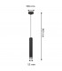 Tuba Slim Pendant Ceiling Light Black Chrome 10cm-4