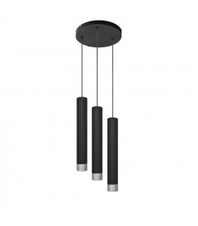 Tuba Cluster Pendant Ceiling Light Black Chrome 30cm