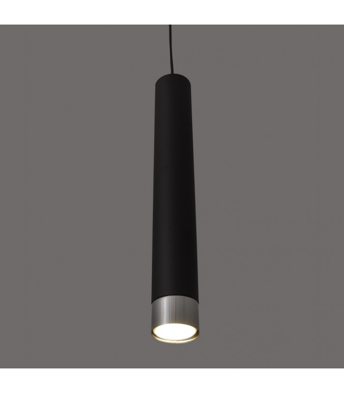 Tuba Straight Bar Pendant Ceiling Light Black Chrome 60cm-4