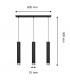 Tuba Straight Bar Pendant Ceiling Light Black Chrome 60cm-5