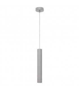 Tuba Slim Pendant Ceiling Light Grey 10cm
