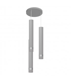Tuba Cluster Pendant Ceiling Light Grey Chrome 30cm