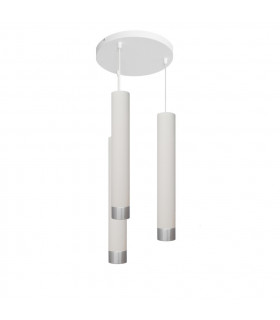 Tuba Cluster Pendant Ceiling Light White Chrome 30cm