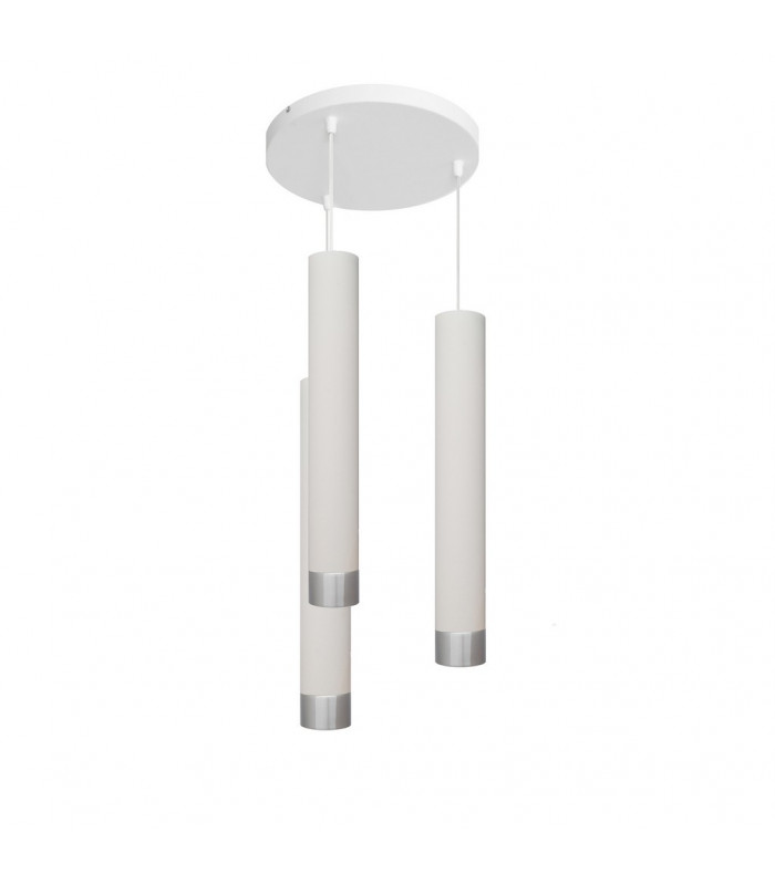 Tuba Cluster Pendant Ceiling Light White Chrome 30cm