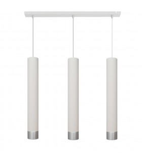 Tuba Straight Bar Pendant Ceiling Light White Chrome 60cm