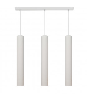 Tuba Straight Bar Pendant Ceiling Light White 60cm