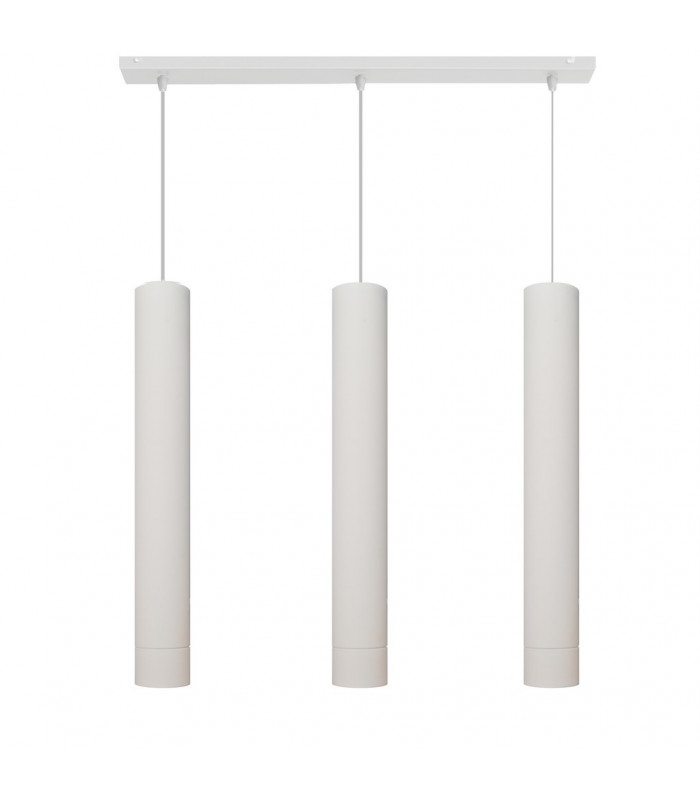 Tuba Straight Bar Pendant Ceiling Light White 60cm