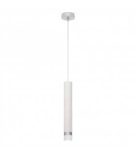 Tuba Slim Pendant Ceiling Light White Chrome 10cm-1