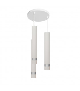 Tuba Cluster Pendant Ceiling Light White Chrome 30cm