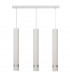 Tuba Straight Bar Pendant Ceiling Light White Chrome 60cm-1