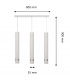 Tuba Straight Bar Pendant Ceiling Light White Chrome 60cm-2