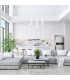 Tuba Straight Bar Pendant Ceiling Light White Chrome 60cm-3