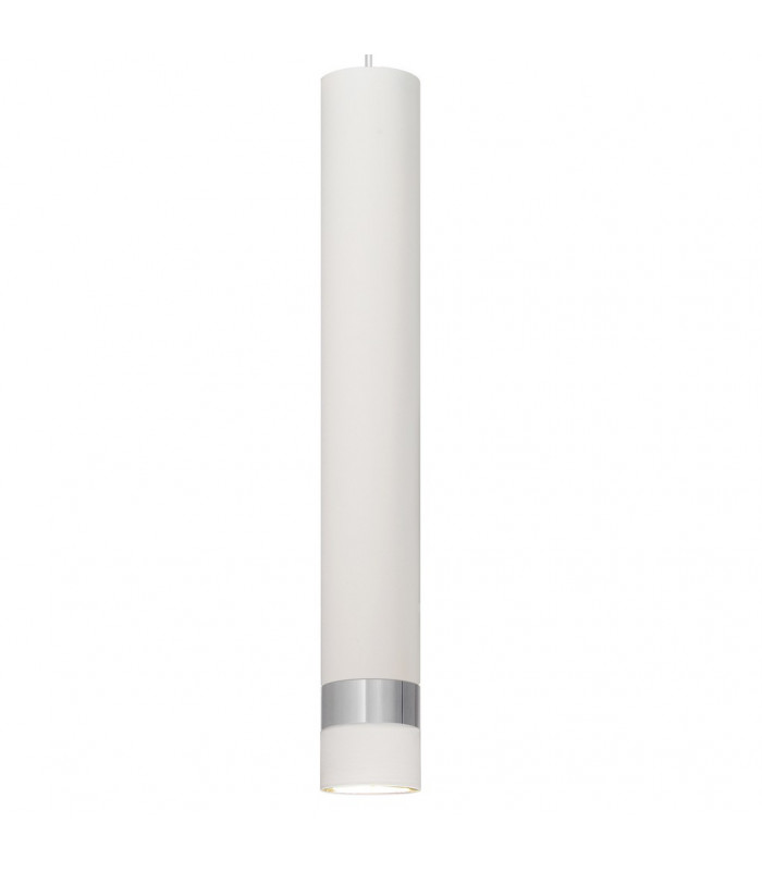 Tuba Straight Bar Pendant Ceiling Light White Chrome 60cm-4