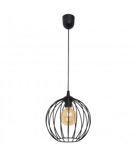 Mercure Wire Frame Pendant Ceiling Light Black 24cm-1
