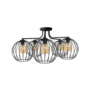 Mercure Multi Arm Semi Flush Ceiling Light Black 75cm