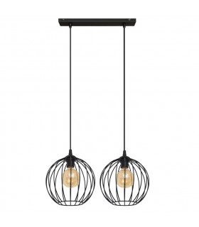 Mercure Straight Bar Pendant Ceiling Light Black 50cm