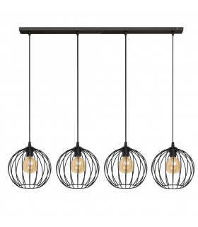 Mercure Straight Bar Pendant Ceiling Light Black 114cm