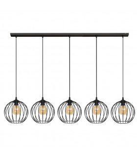Mercure Straight Bar Pendant Ceiling Light Black 133cm