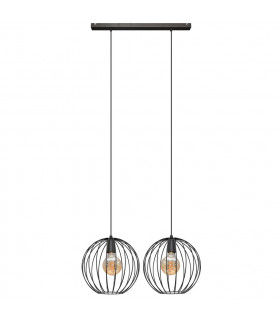 Mercure Straight Bar Pendant Ceiling Light Black 70cm