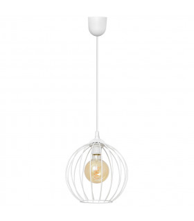 Mercure Wire Frame Pendant Ceiling Light White 24cm