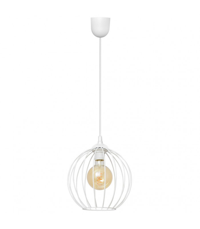 Mercure Wire Frame Pendant Ceiling Light White 24cm