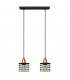 Edison Straight Bar Pendant Ceiling Light Black Copper 40cm-1