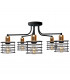 Edison Multi Arm Semi Flush Ceiling Light Black Copper 65cm-1