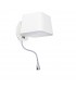 1 Light Indoor Wall Light White with Reading Lamp, E27 - 1