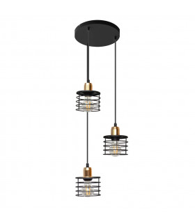 Edison Cluster Pendant Ceiling Light Black Copper 38cm-1