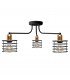 Edison Multi Arm Semi Flush Ceiling Light Black Copper 65cm-1