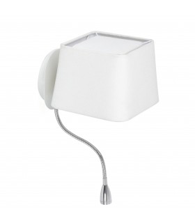 1 Light Indoor Wall Light White with Reading Lamp, E27 - 2