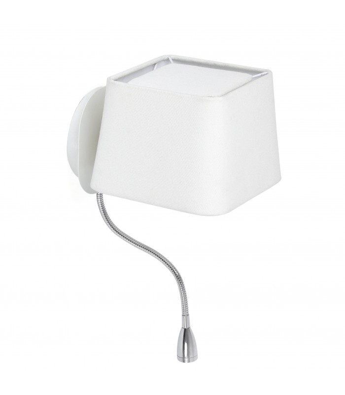 1 Light Indoor Wall Light White with Reading Lamp, E27 - 2