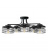 Edison Multi Arm Semi Flush Ceiling Light Black 65cm