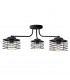 Edison Multi Arm Semi Flush Ceiling Light Black 65cm