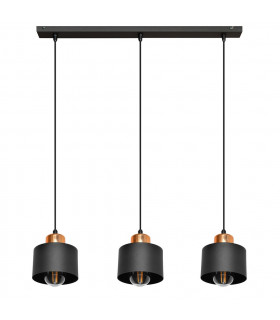 Edison Straight Bar Pendant Ceiling Light Black Copper 12cm-1