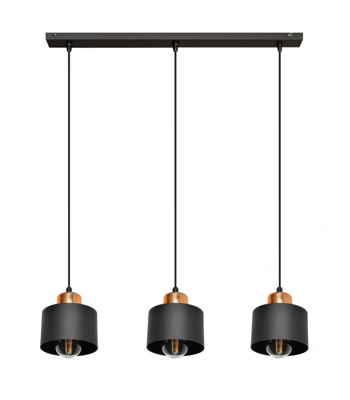 Edison Straight Bar Pendant Ceiling Light Black Copper 12cm-1