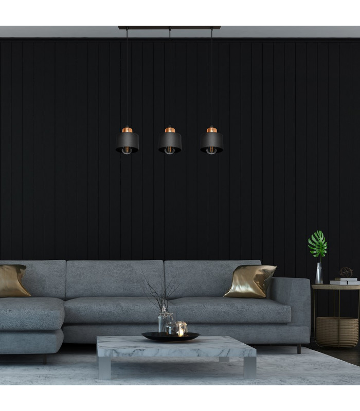 Edison Straight Bar Pendant Ceiling Light Black Copper 12cm-3