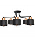 Edison Multi Arm Semi Flush Ceiling Light Black Copper 65cm-1