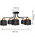 Edison Multi Arm Semi Flush Ceiling Light Black Copper 65cm-2