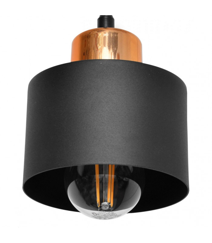 Edison Multi Arm Semi Flush Ceiling Light Black Copper 65cm-3