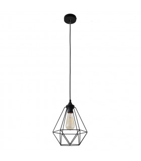 Karo Wire Frame Pendant Ceiling Light Black 24cm