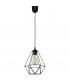 Karo Wire Frame Pendant Ceiling Light Black 24cm