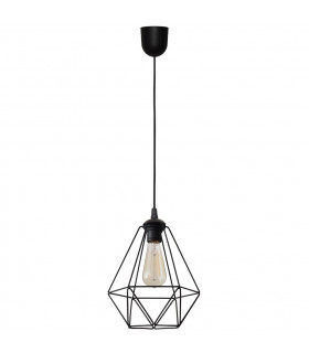 Karo Wire Frame Pendant Ceiling Light Black 24cm
