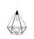 Karo Wire Frame Pendant Ceiling Light Black 35cm-1