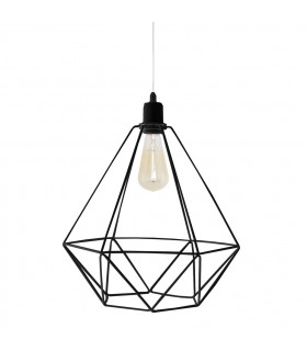 Karo Wire Frame Pendant Ceiling Light Black 35cm-1