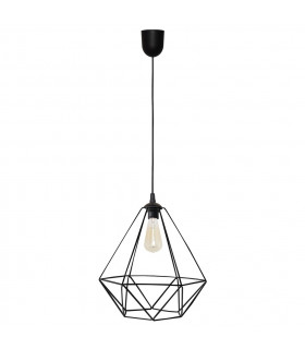 Karo Wire Frame Pendant Ceiling Light Black 35cm-1