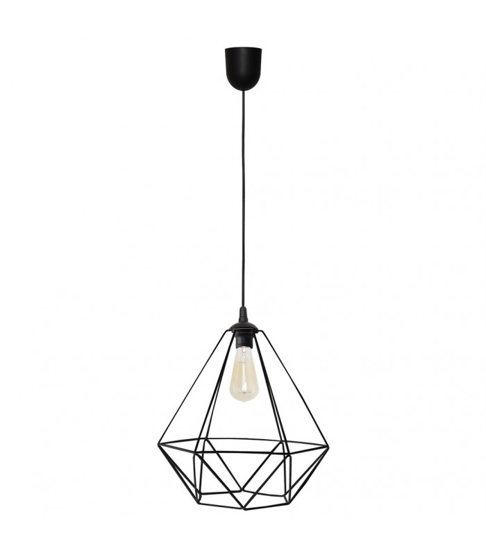 Karo Wire Frame Pendant Ceiling Light Black 35cm-1